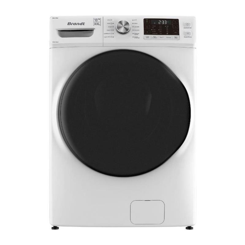 Lave-linge hublot BRANDT WFB218QW - 18 kg - Induction - Blanc