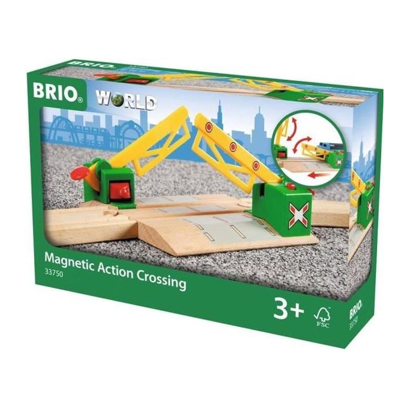 Passage à niveau magnétique Brio 33750 - Bois FSC - Accessoire circuit