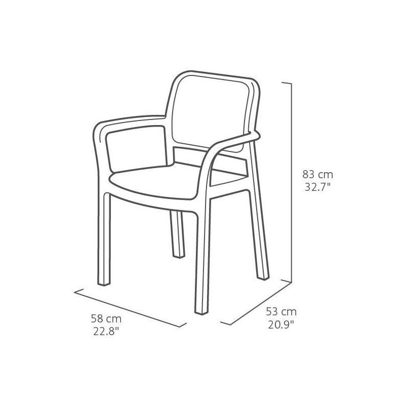 Lot de 6 fauteuils de jardin en résine tressée gris graphite