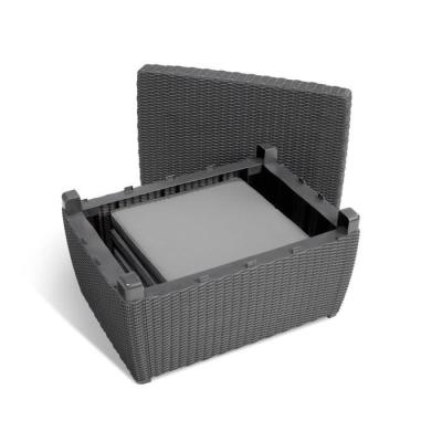 Ensemble de jardin tressé 4 personnes - Mia - Gris graphite