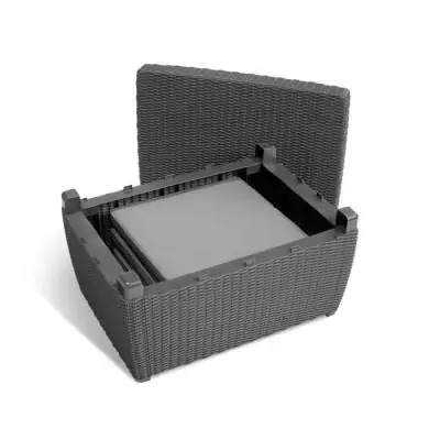 Ensemble de jardin tressé 4 personnes - Mia - Gris graphite Ensemble de jardin tressé 4 personnes - Mia - Gris graphite