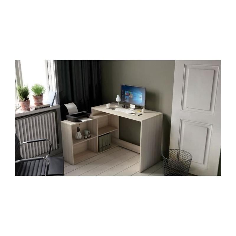 Bureau d'angle contemporain chêne Shannon - L 112 cm - Made in France