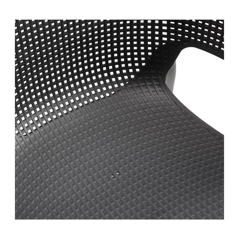 Lot de 6 fauteuils de jardin Allibert by KETER ELISA en résine gris graphite