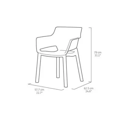 Lot de 6 Fauteuils monoblocs empilables en résine de synthèse - ALLIBERT BY KETER