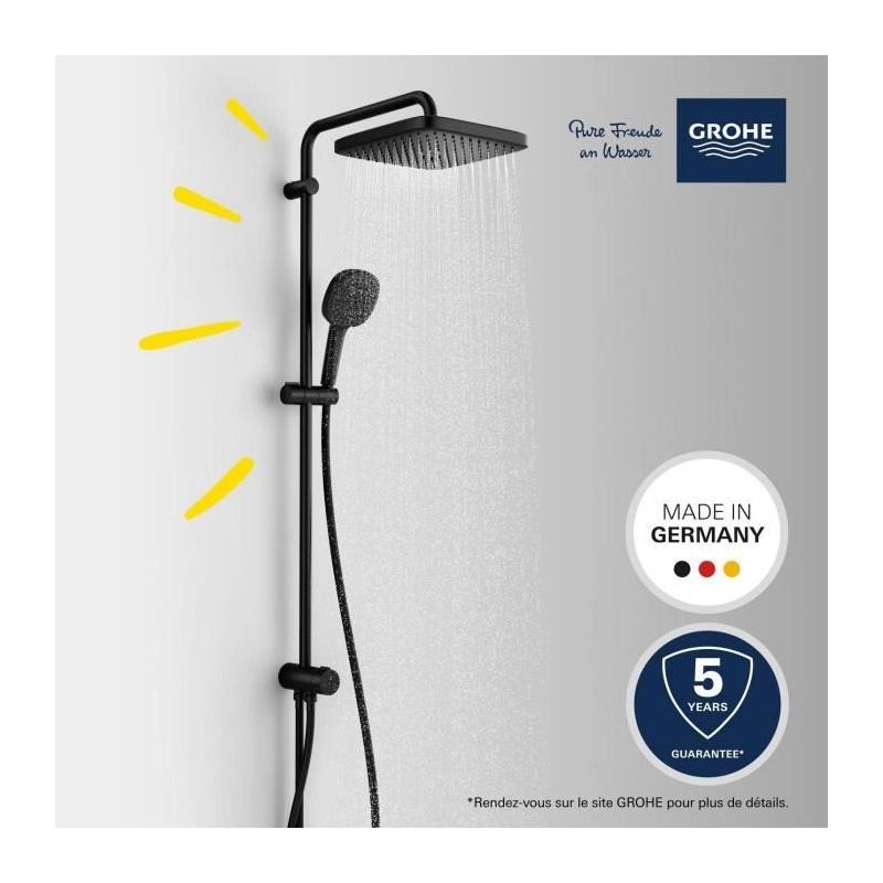 Colonne de douche GROHE Vitalio Comfort 250 - Economie d'eau - Noir Mat