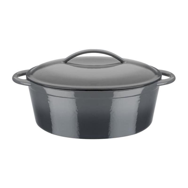 Cocotte fonte massive GSW GREY SHADOW 33 x 25 cm Ovale Induction Gris