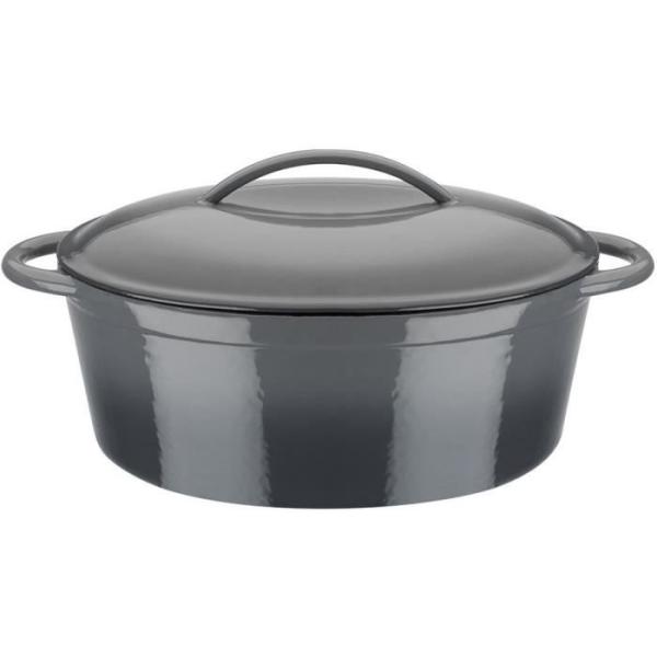 Cocotte fonte massive - GSW - GREY SHADOW - 33 x 25 cm - Ovale - Induction - Gris