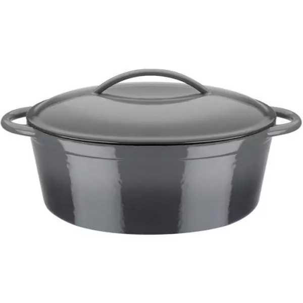 Cocotte fonte massive - GSW - GREY SHADOW - 33 x 25 cm - Ovale - Induction - Gris