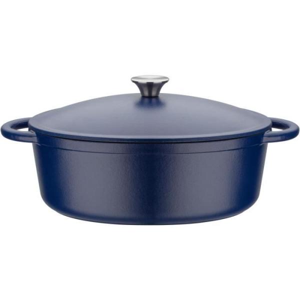 Cocotte fonte massive - GSW - BLUE MAGIC - 33 x 25 cm - Ovale - Induction - Bleu
