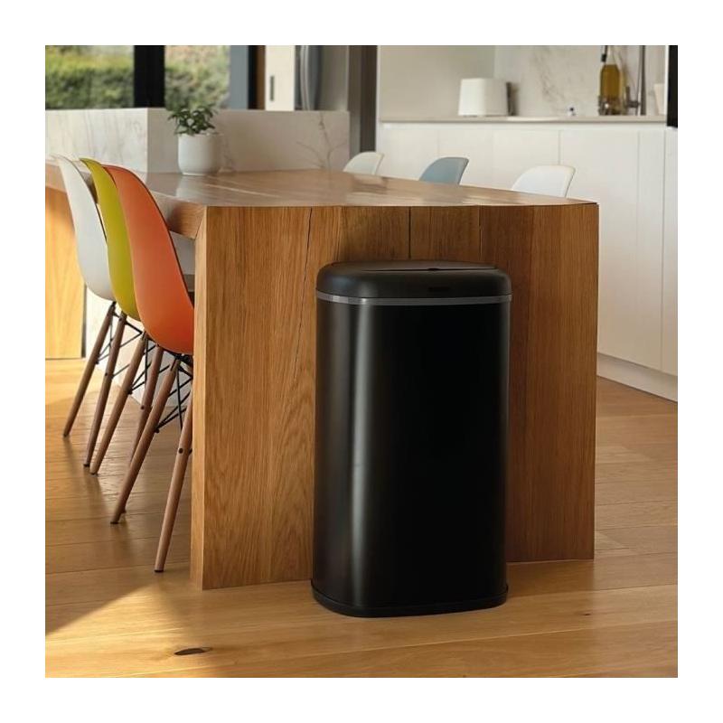 Poubelle automatique 58L LOGAN - Inox noir mat