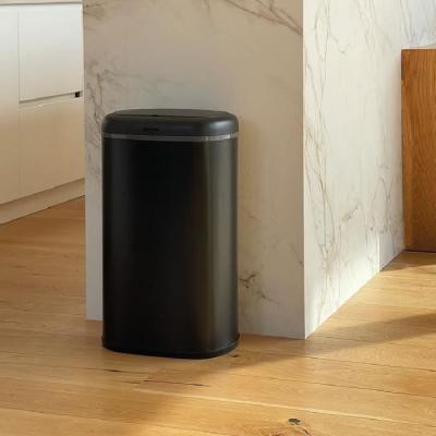 Poubelle automatique 58L LOGAN - Inox noir mat
