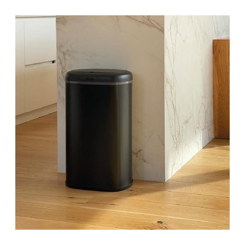 Poubelle automatique 58L LOGAN - Inox noir mat