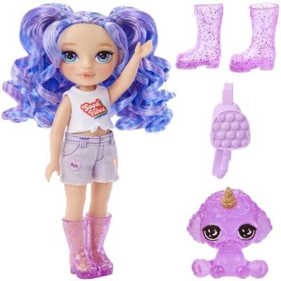 Duo adorable : Poupée 15cm + animal violet - À partir de 4 ans