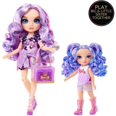 Duo adorable : Poupée 15cm + animal violet - À partir de 4 ans