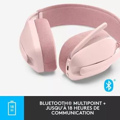 Casque PC Logitech Zone Vibe 100 Rose - Micro anti-bruit