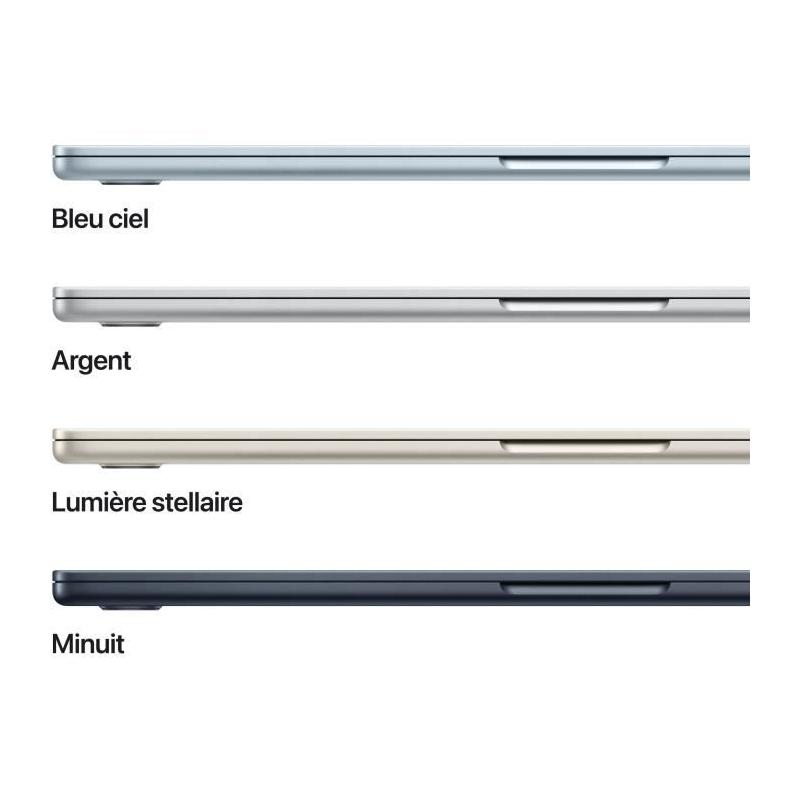 MacBook Air M4 2025: RAM 16Go, Stockage 512Go, CPU et GPU 10 coeurs - Lumiere Stellaire