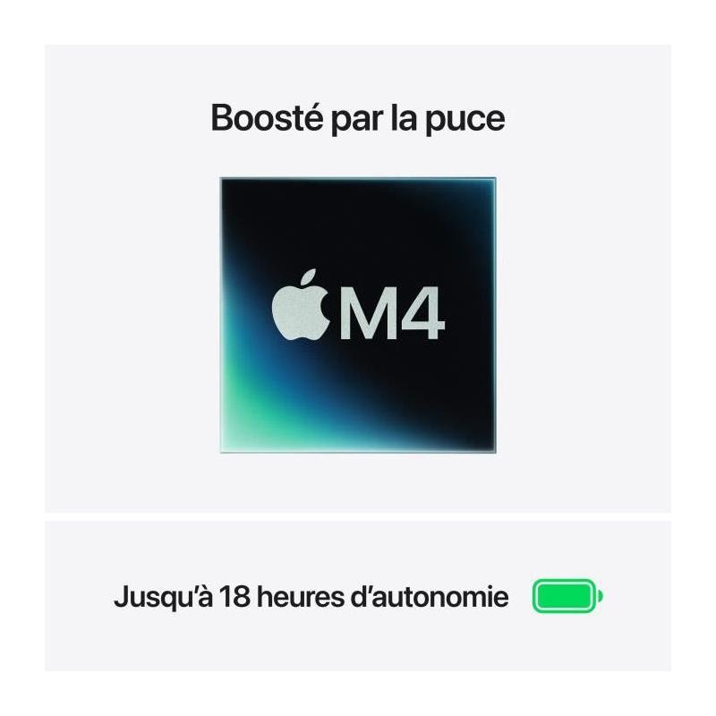 MacBook Air M4 2025: RAM 16Go, Stockage 512Go, CPU et GPU 10 coeurs - Lumiere Stellaire