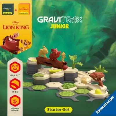 Gravitrax Junior Le Roi Lion: Circuit de billes, 71 pièces