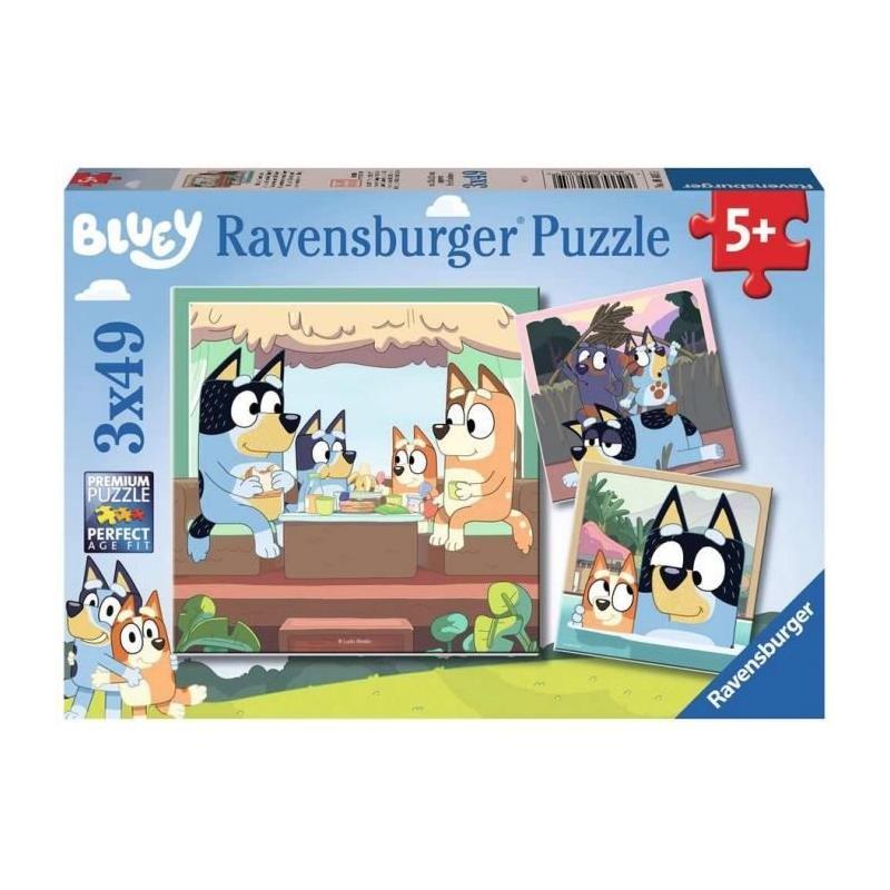 Puzzle 3x49 pièces Les aventures de Bluey - Ludique et éducatif