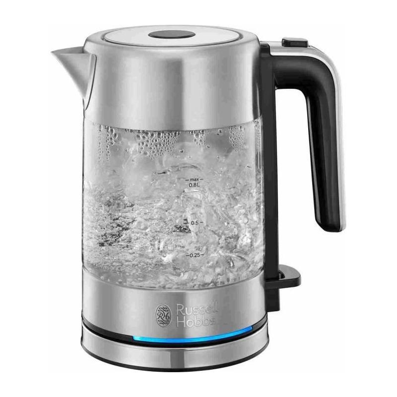 Bouilloire en Verre Russell Hobbs Compact Home - 0.8L - 2200W - Économie d'énergie