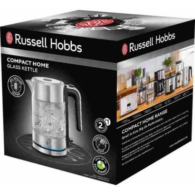 Bouilloire en Verre Russell Hobbs Compact Home - 0.8L - 2200W - Économie d'énergie