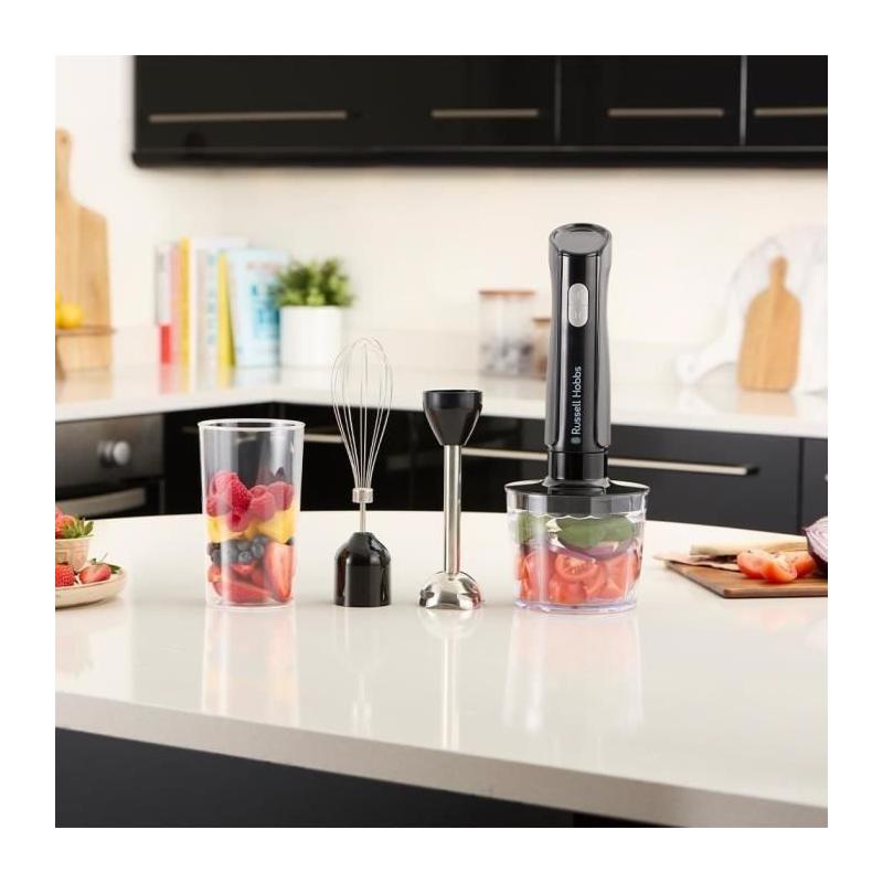 Mixeur plongeant 3 en 1 Russell Hobbs - Noir - 500W - 2 vitesses + Pulse