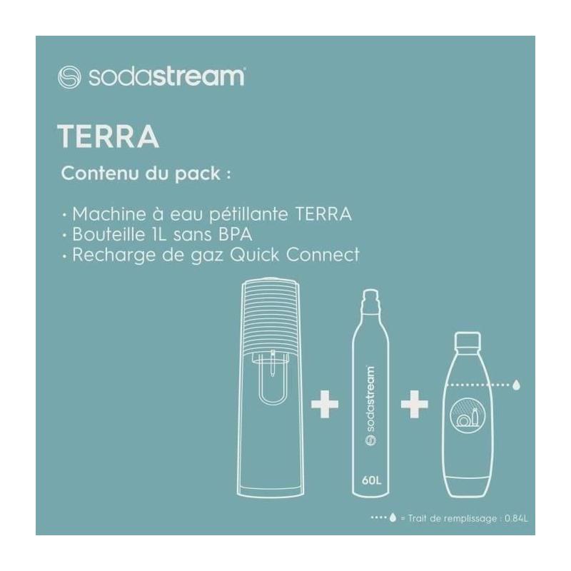 Machine à eau pétillante SODASTREAM - Rouge Terra - Avec recharge gaz 60L