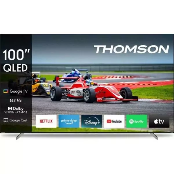 Thomson 100QG7S14 - TV QLED 100 (253 cm) - 4K 3840x2160 - 144Hz - HDR 10 - Google TV - 2xHDMI 2.1 + 2xHDMI 2.0