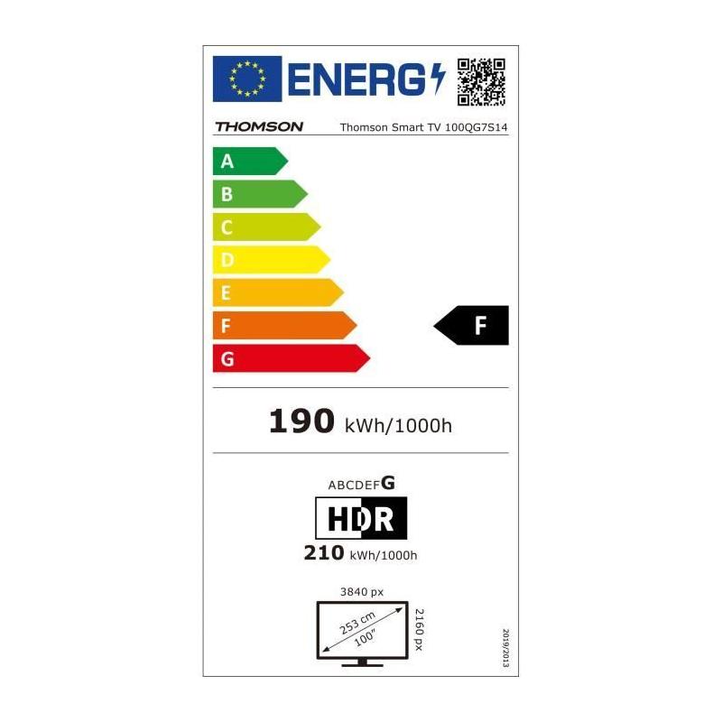TV QLED Thomson Pro 100QG7S14 253 cm 4K UHD 2024 - Haute qualité d'image et design élégant