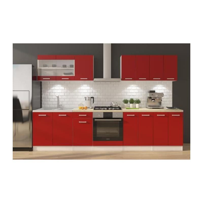 ULTRA Cuisine avec Meuble Four et Plan de Travail Inclus - Rouge mat