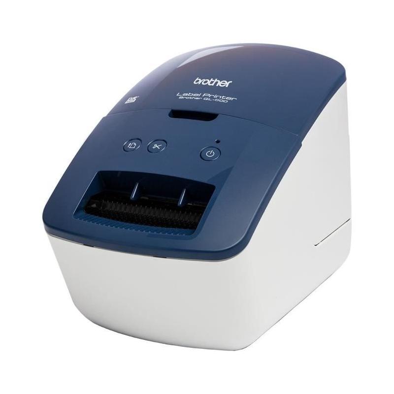 Étiqueteuse professionnelle Brother QL-600 bleue - Compacte pour petites entreprises