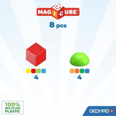 Bloc magnétique GEOMAG - Magicube 061 - 8 pièces - Plastique recyclé