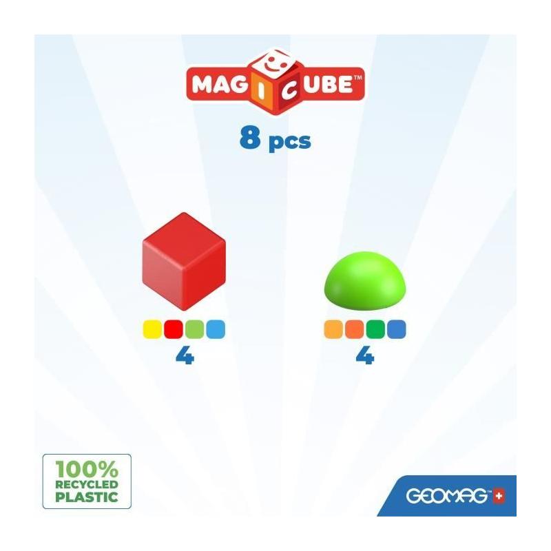 Bloc magnétique GEOMAG - Magicube 061 - 8 pièces - Plastique recyclé