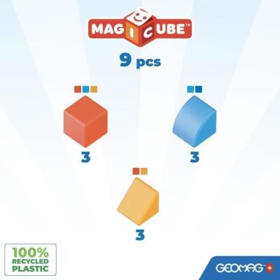 Jeu d'assemblage magnétique GEOMAG - Magicube Animaux - 9 pièces
