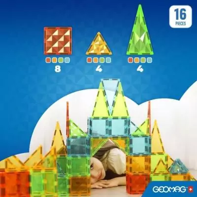 Tuiles magnétiques GEOMAG Tiles Gems 4100 - De formes géométriques cristallines