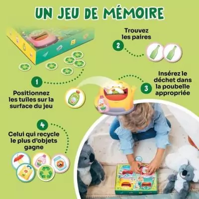 Jeux éducatifs GEOMAG - Hungry Bins - Tri sélectif - Mémoire