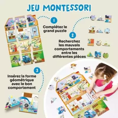 Jeux éducatifs GEOMAG - My Eco House Montessori - Construction maison - PUZZLE