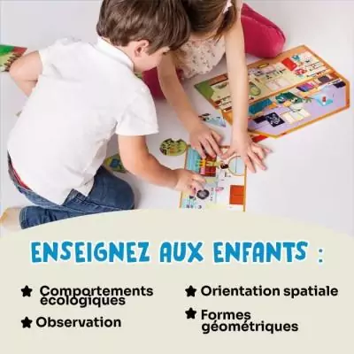 Jeux éducatifs GEOMAG - My Eco House Montessori - Construction maison - PUZZLE