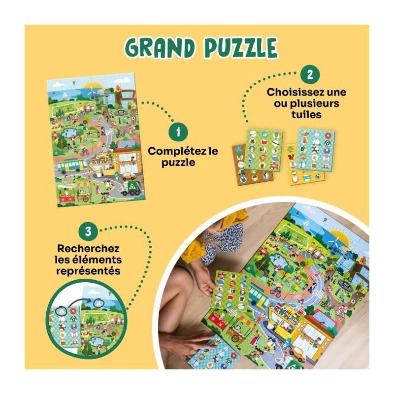 Jeux éducatifs GEOMAG - Puzzle écologique Green City - Poster inclus