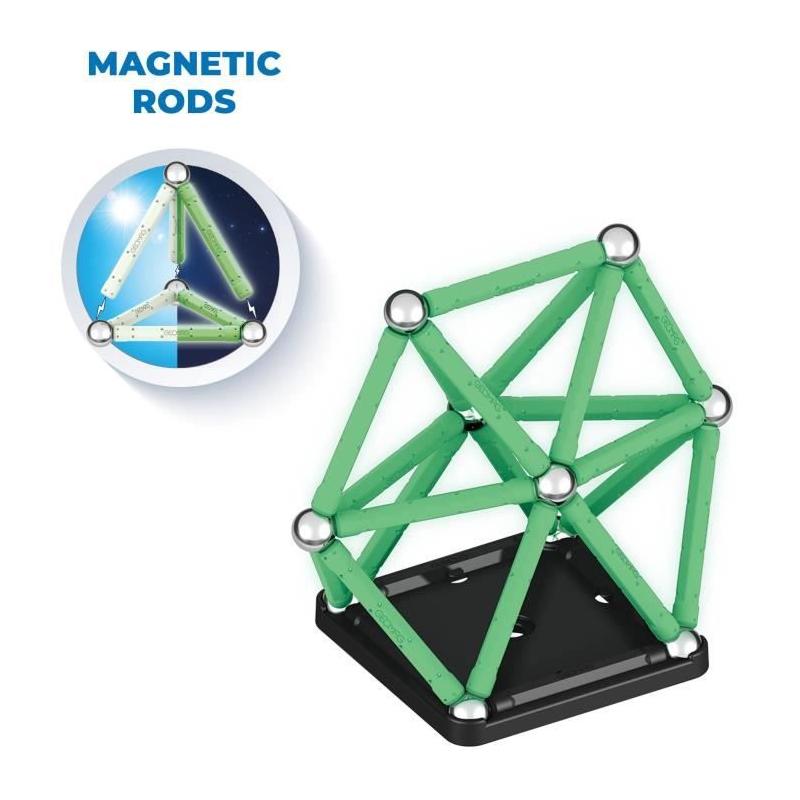 Coffret de Construction GEOMAG Glow Recycled - 42 Pièces Luminescentes