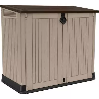 Coffre de rangement extérieur KETER 880L Beige et marron - Malle de jardin