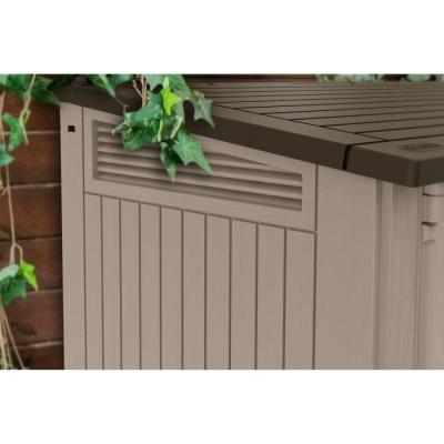 Coffre de rangement extérieur KETER 880L Beige et marron - Malle de jardin