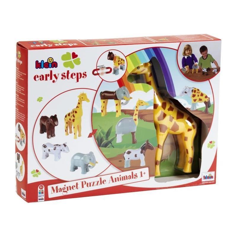 Puzzle magnétique Animaux drôles - KLEIN - 4 grands animaux - 16 pièces