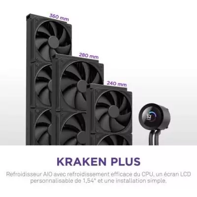 Watercooling - NZXT - RL-KN360-B2 - Kraken Plus 360 - Écran LCD 1.54 personnalisable - Noir