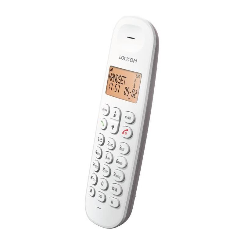 Téléphone fixe sans fil LOGICOM DECT ILOA 155T - Taupe - Avec répondeur