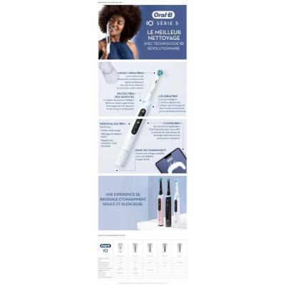 Brosse à dents électrique ORAL-B - iO5n Quite - Blanc + étui de voyage