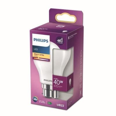Ampoule LED Philips 40W B22 Blanc Chaud - Compact et Efficace