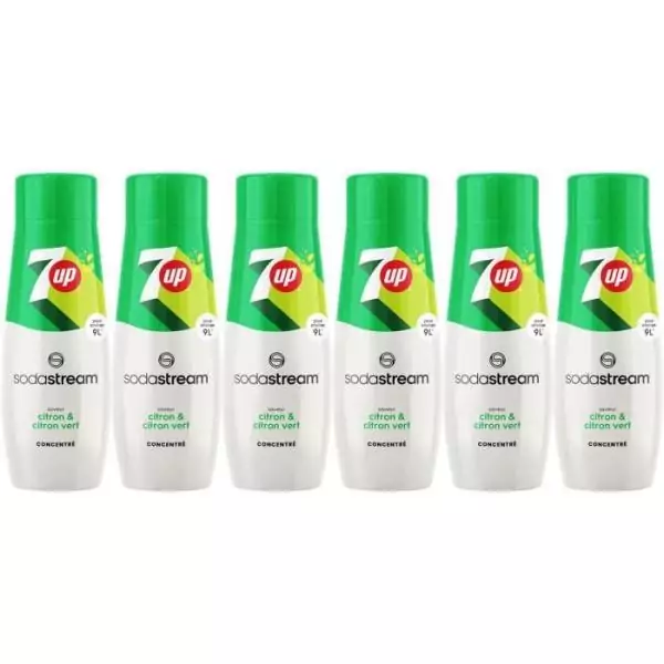 Concentrés SODASTREAM - Lot de 6 concentrés 7UP - Jusqu'a 54L de boissons - 440ml