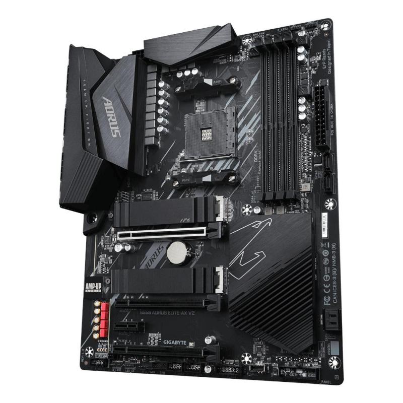 GIGABYTE B550 AORUS ELITE AX V2 Carte mère - Processeurs AMD Ryzen 5000, VRM 12+2 phases, jusqu'à 4733 MHz DDR4, 1xPCIe 4.0 +
