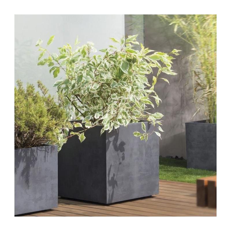 Pot de fleur Cube DEROMA Millennium R Anthracite 49 cm